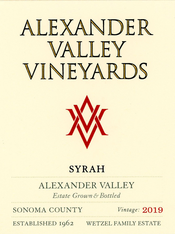 Alexander Valley Vineyards Estate Syrah 2019
