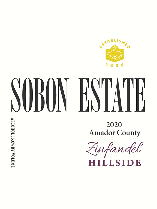 wine label Sobon Estate Hillside Zinfandel 2020